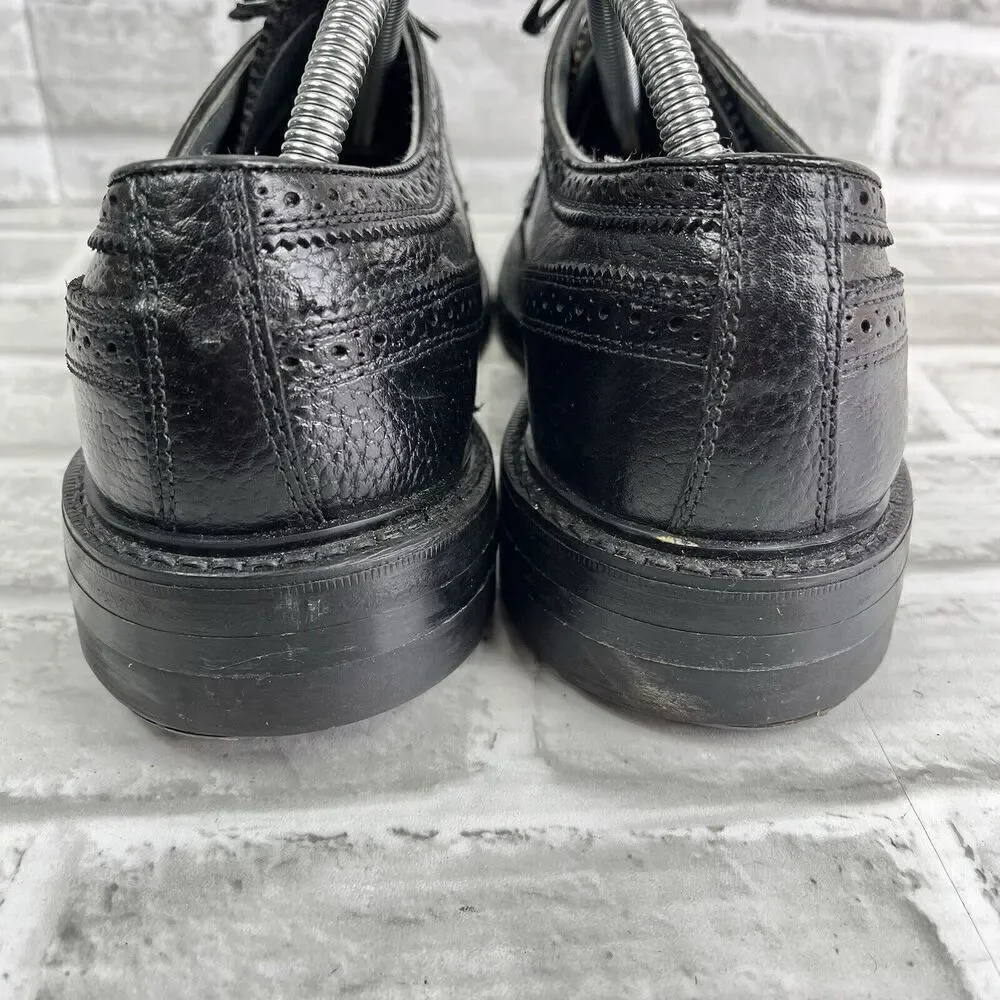 Hanover Vintage Sheppard LB Signatures Black Pebble Leather Wingtip Oxfords 9.5